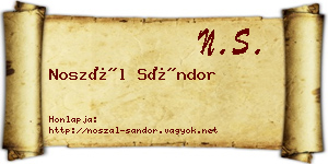 Noszál Sándor névjegykártya