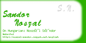 sandor noszal business card